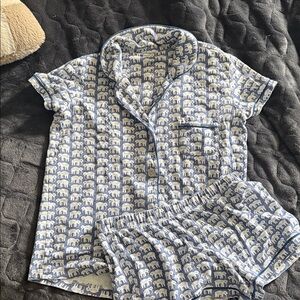 Roller rabbit Elephant Print Pajama Set
